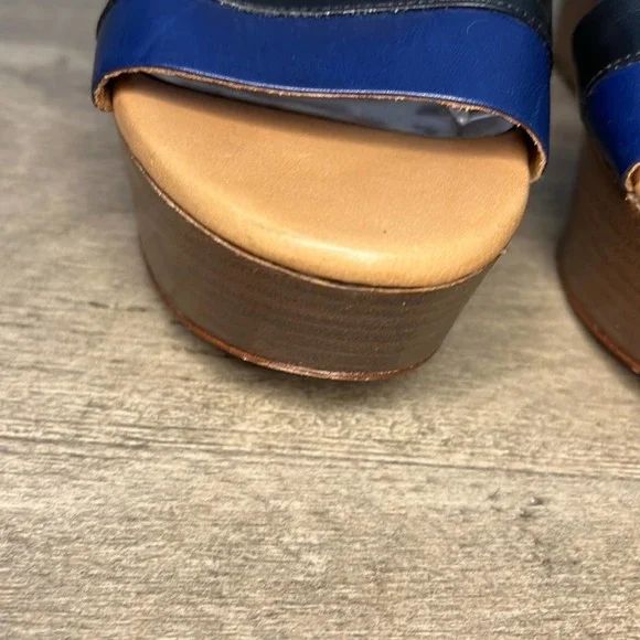 Coach Black and Blue Wedge Sandals - Picture 7 of 11